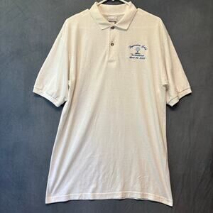 Vintage Anvil Polo Shirt Golf Tournament 2005 Large Embroider Logo Retro 90s Y2K